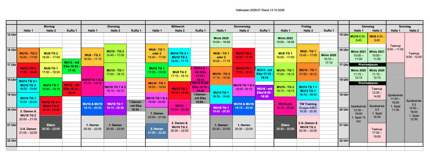 Hallenplan Hockey 2025/26